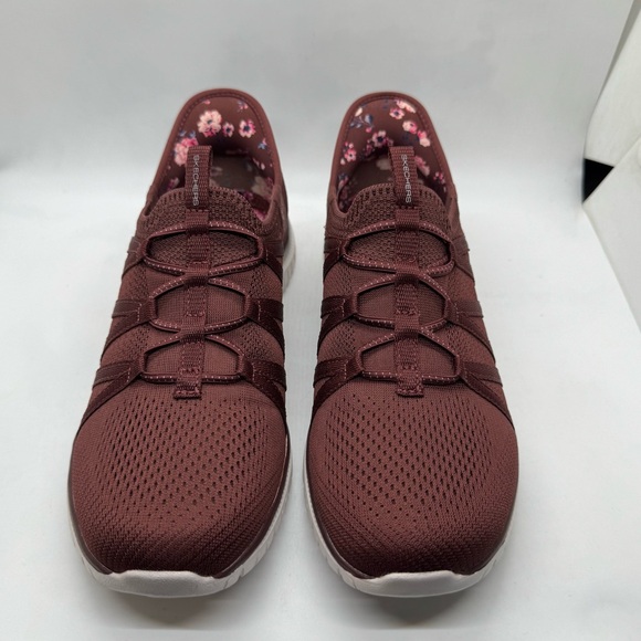 Skechers Women's Slip-ins Virtue Washable Mesh Shoes Knit Sneakers Burgundy Sz 8 - Picture 3 of 10